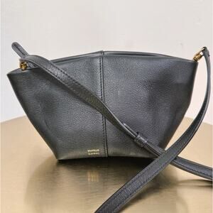 Mansur Gavriel Mini Tulipano Bag Black Pebbled Leather Crossbody Minimalist NWOT